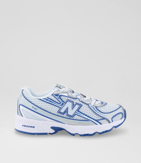 740 Junior White Blue Silver Mesh Sneakers