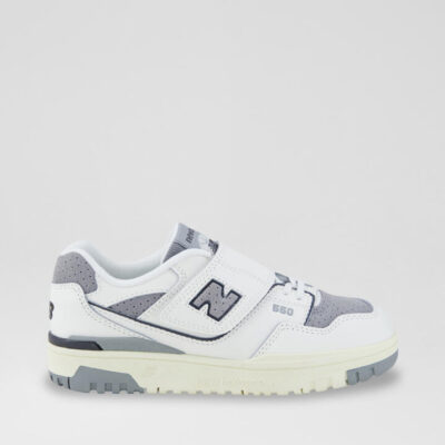 550 Junior White Grey Leather Sneakers