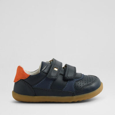 Su Hunter Toddler Navy Nasturtium Leather Flat Shoes