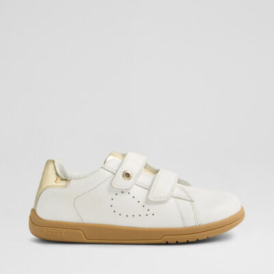 Kp Maverick Junior White Light Gold Leather Flat Shoes