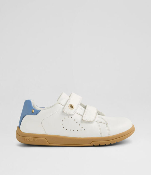 Kp Maverick Junior White Coronet Blue Leather Flat Shoes
