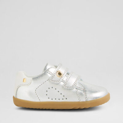 Su Maverick Toddler Silver White Leather Flat Shoes