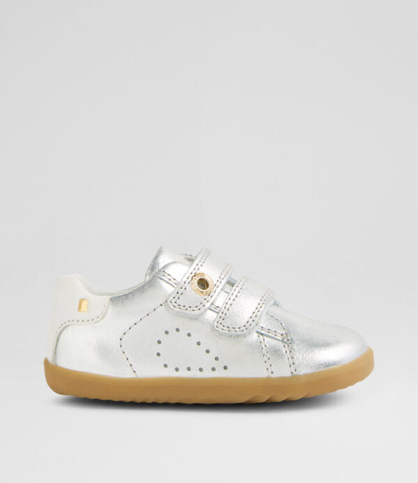Su Maverick Toddler Silver White Leather Flat Shoes
