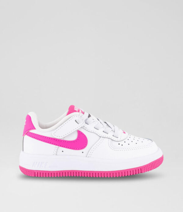Air Force 1 Easy On Junior White Fuchsia Leather Sneakers