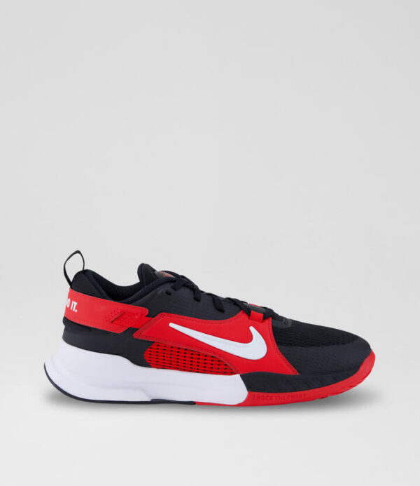 Crosscourt Youth Black White Red Mesh Sneakers