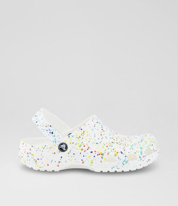 Paint Splatter Clog Junior White Eva Sandals