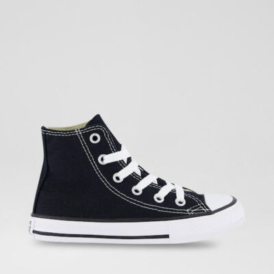 Chuck Taylor All Star Classic Hi Junior Black White Canvas Sneakers