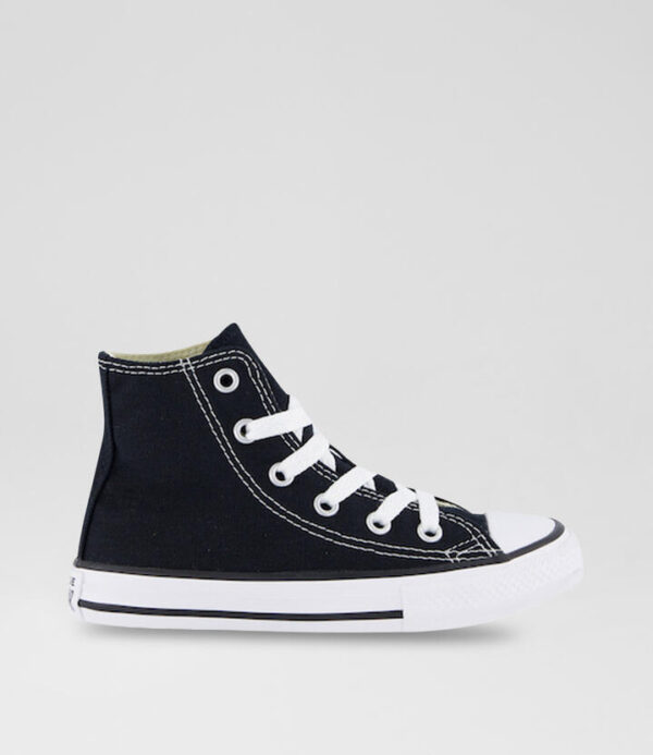 Chuck Taylor All Star Classic Hi Junior Black White Canvas Sneakers