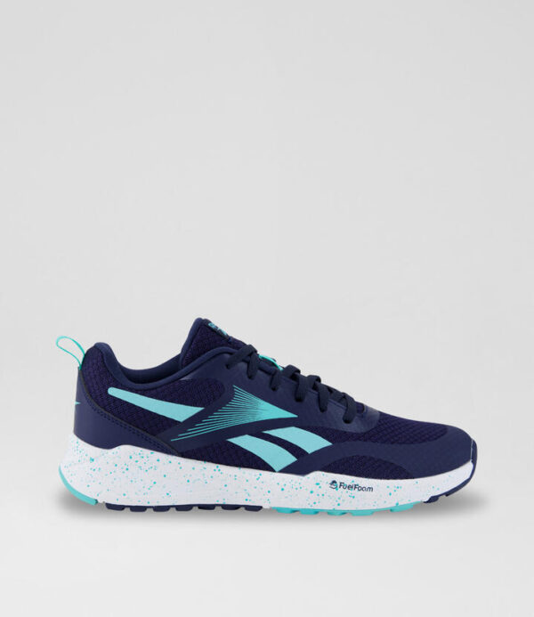 Energen Run Junior Navy Aqua White Mesh Sneakers