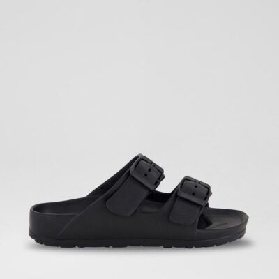 Double Buckle Toddler Black Eva Sandals