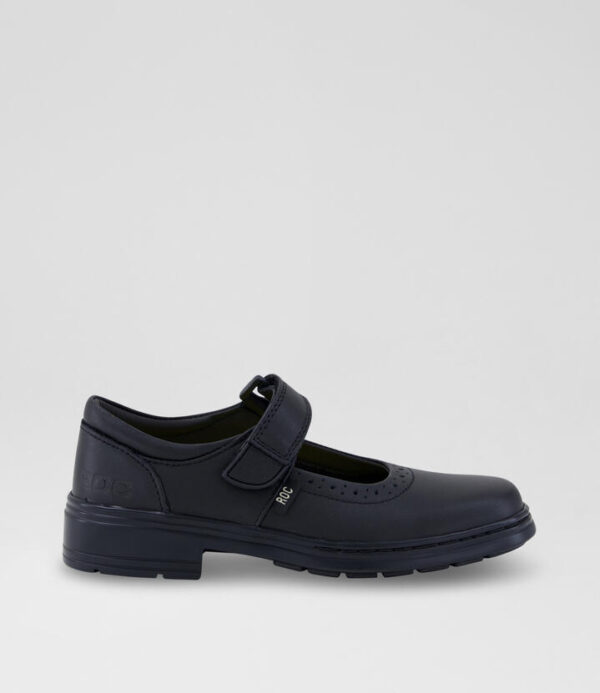 Lauren Junior Black Leather Flat Shoes