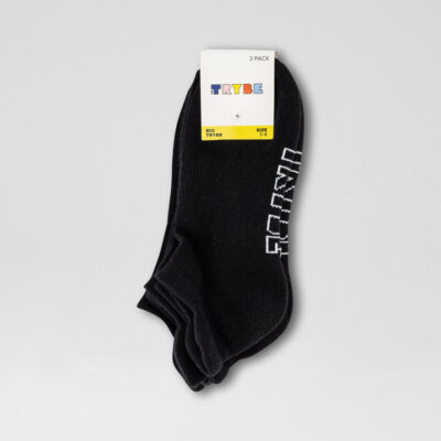 3 Pack Performance Black Cotton Socks