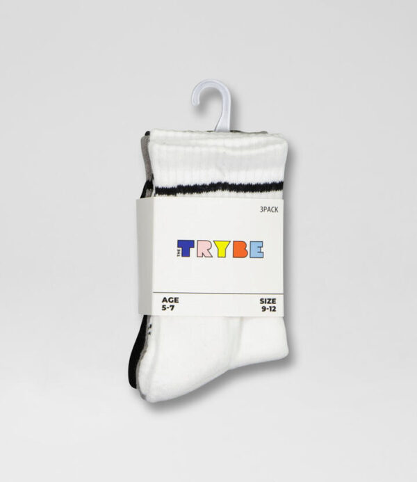 Stripe White Multi Cotton Socks