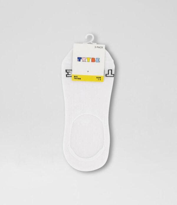 3 Pack Invisible White Cotton Socks