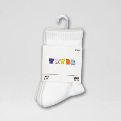 Core 3 Pack Crew White Cotton Socks