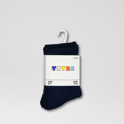Core 3 Pack Crew Navy Cotton Socks