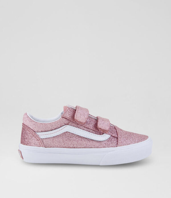 Old Skool Junior Rose Gold Glitter Canvas Sneakers