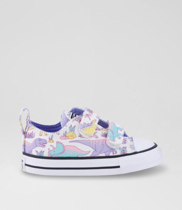 Ctas Low Toddler White Violet Canvas Sneakers