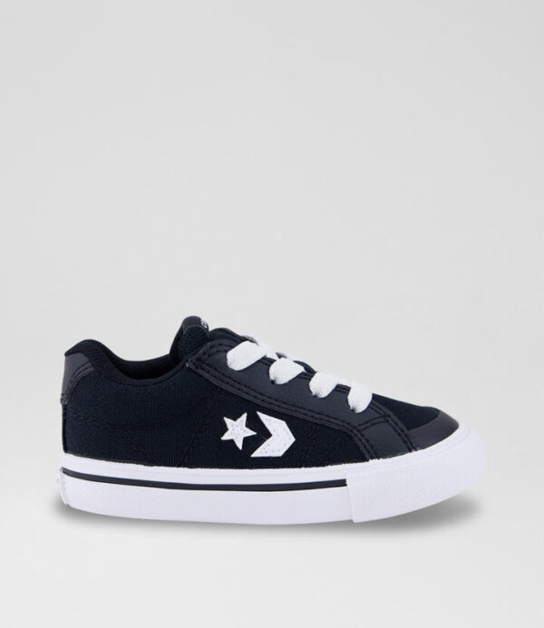 Sport Casual Toddler Black White Canvas Sneakers