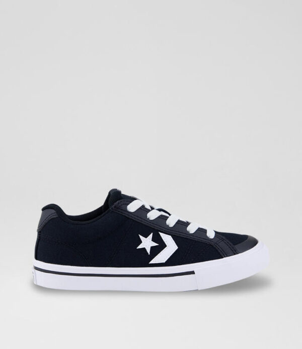 Sport Casual Junior Black White Canvas Sneakers