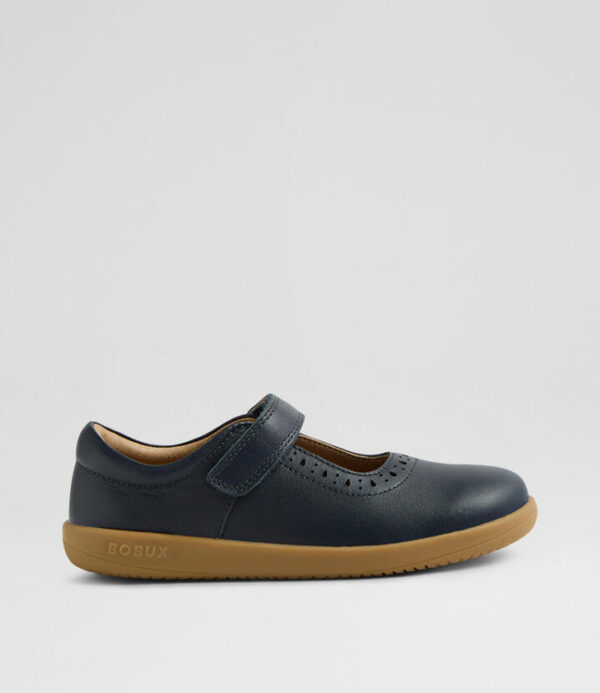 Kp Lola Junior Navy Leather Flat Shoes
