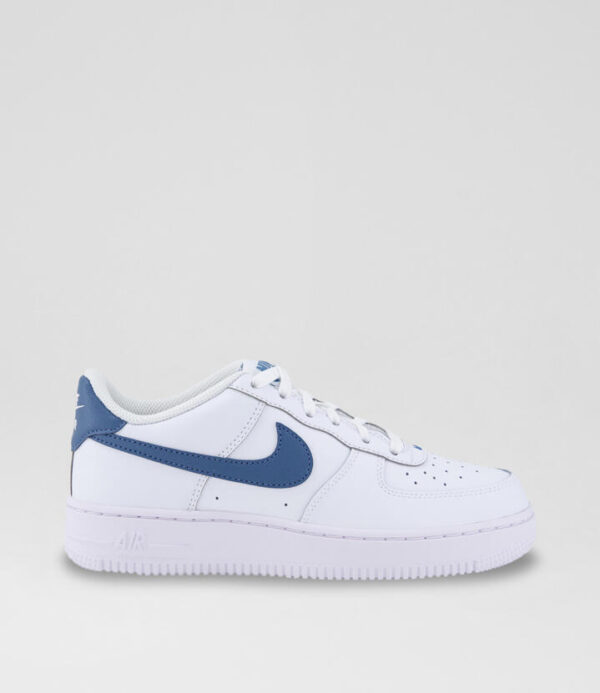Air Force 1 Junior White Grey Vegan Leather Sneakers