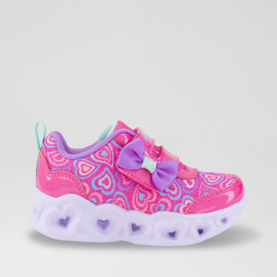 Heart Lights Boogie Toddler Pink Purple Shine Canvas Sneakers