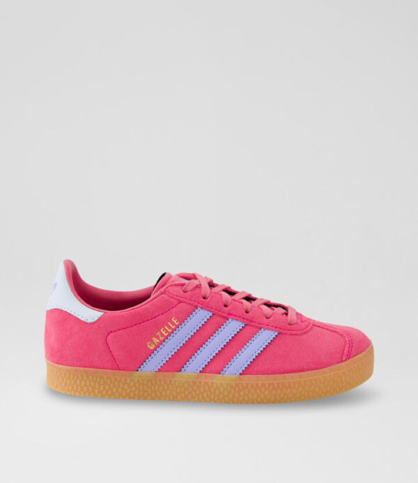Gazelle Junior Shock Pink Blue Suede Sneakers