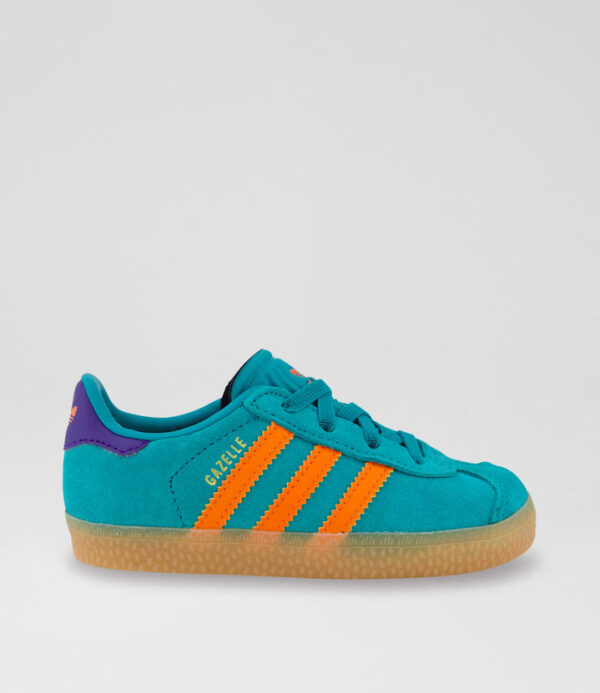 Gazelle Toddler Teal Orange Suede Sneakers