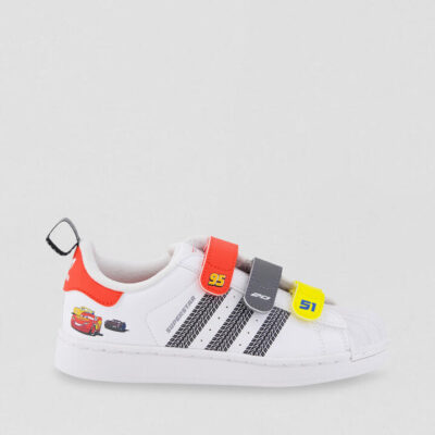 Superstar 2 Junior White Red Leather Sneakers