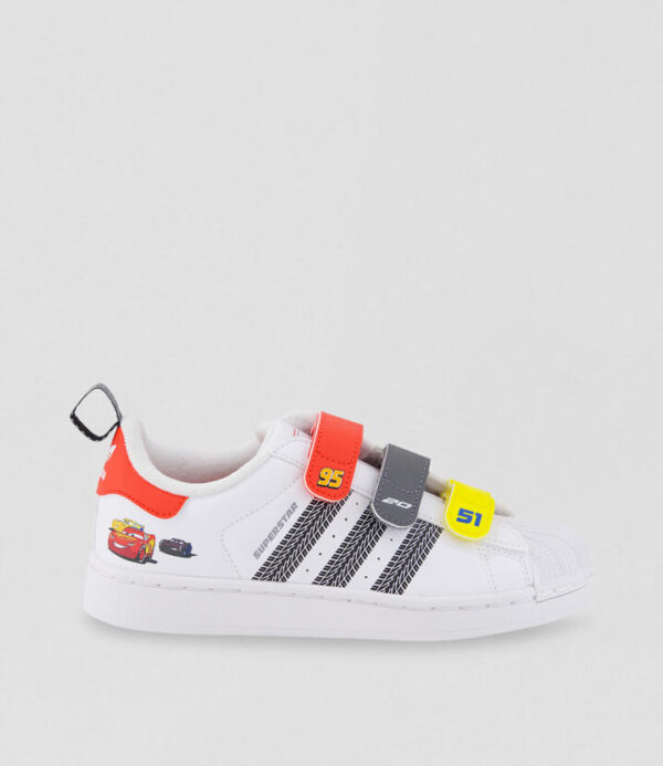 Superstar 2 Junior White Red Leather Sneakers