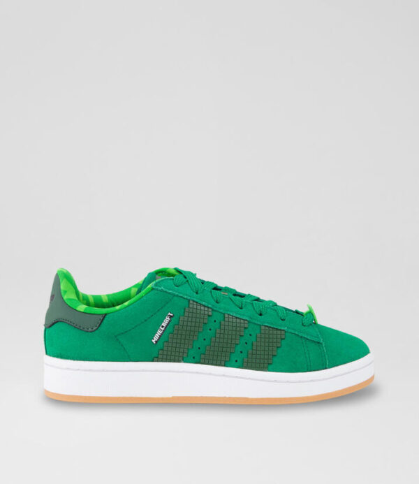 Minecraft Campus 00 Youth Green Black Suede Sneakers