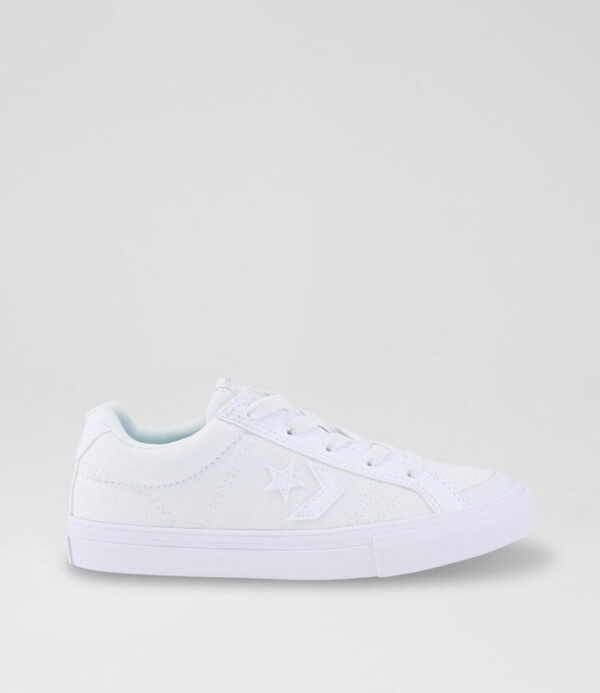 Sport Casual Junior White Grey Fabric Sneakers