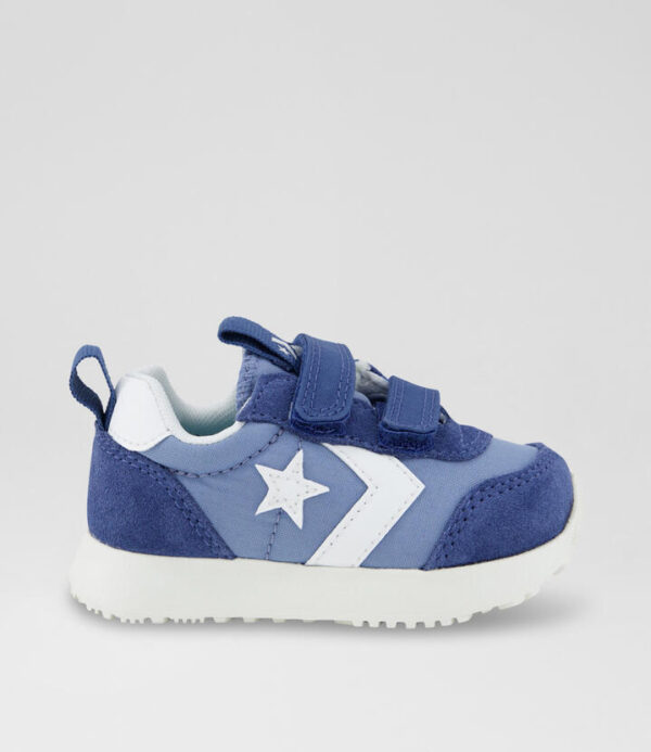 Omega Trainer Easy On Toddler Blue Fabric Sneakers
