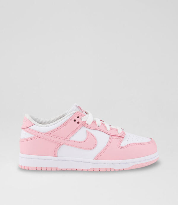 Dunk Low Junior White Pink Leather Sneakers