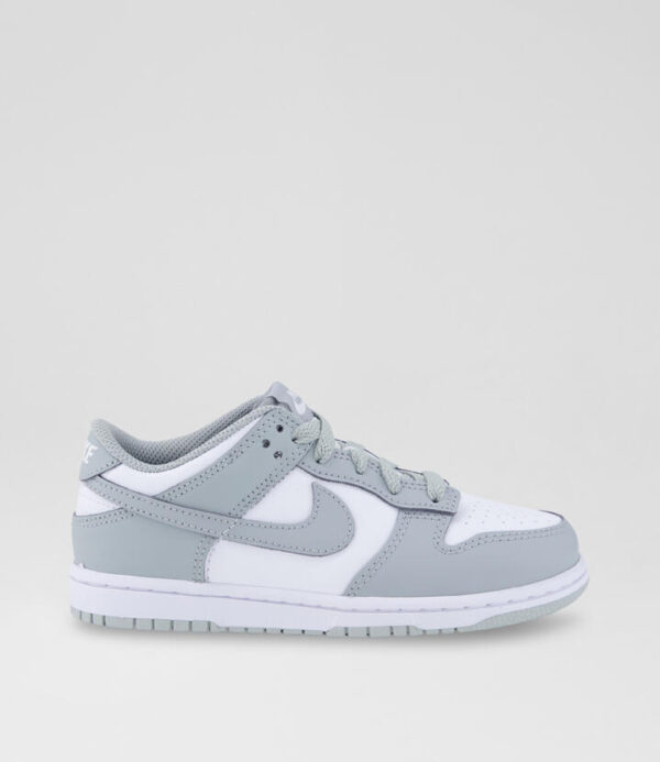 Dunk Low Junior White Grey Leather Sneakers