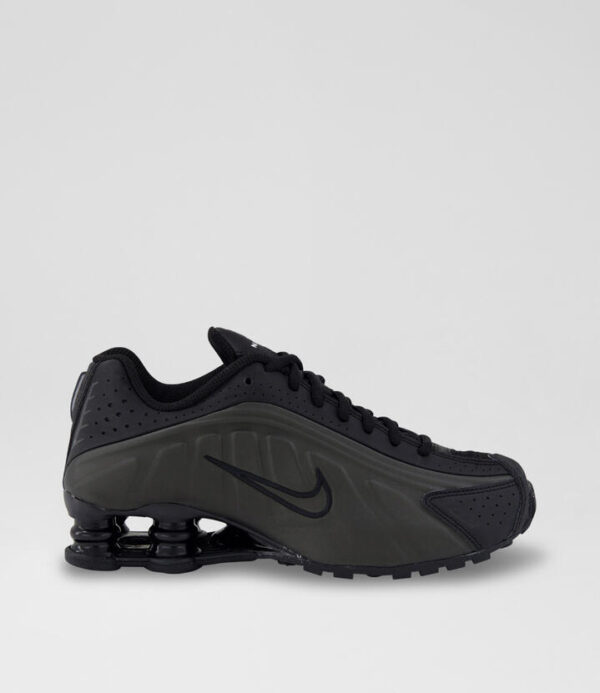 Shox R4 Youth Black Fabric Sneakers