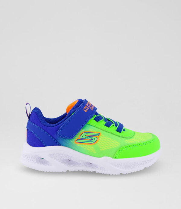 Meteor Lights Toddler Blue Lime Mesh Sneakers