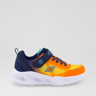 Meteor Lights Junior Navy Orange Mesh Sneakers