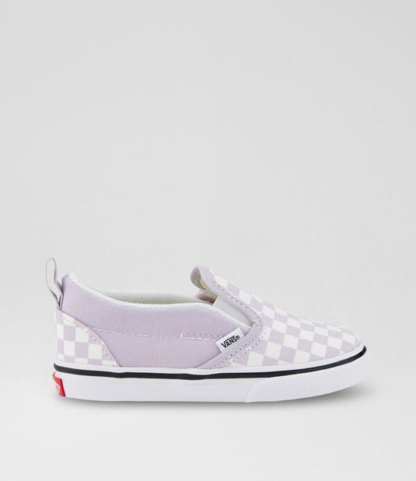 Slip On Checker Toddler Lilac Fabric Sneakers