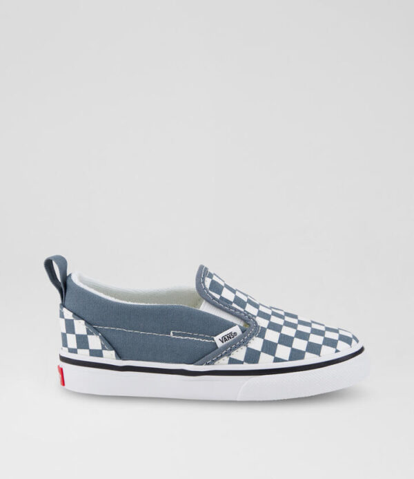 Slip On Checker Toddler Dust Blue Fabric Sneakers