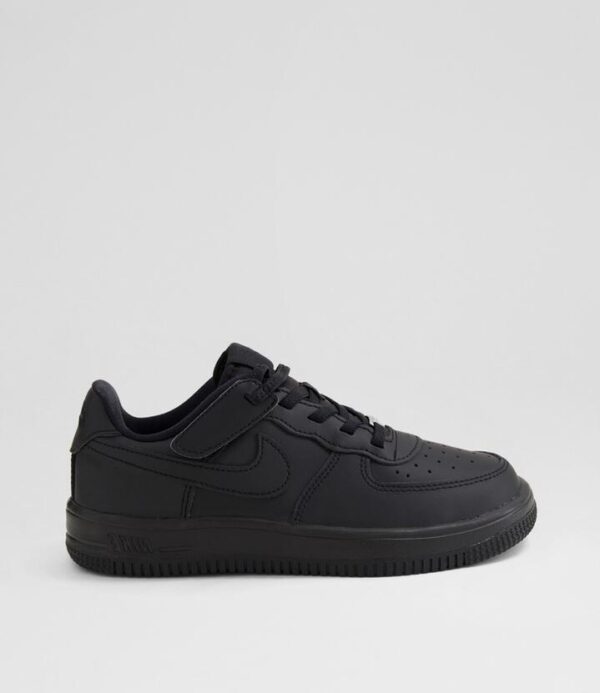 Air Force 1 Easy On Junior Black Leather Sneakers
