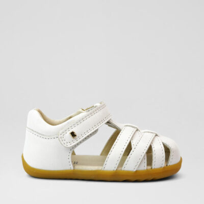 Su Cross Jump Infant White Leather Flat Shoes