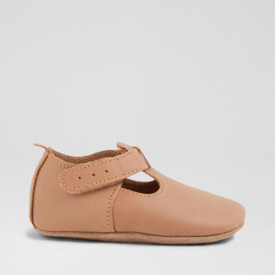 Ss Jack And Jill Infant Caramel Leather Flat Shoes