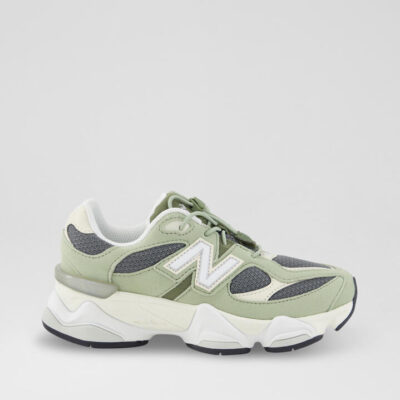 9060 Junior Garter Snake Green Fabric Sneakers