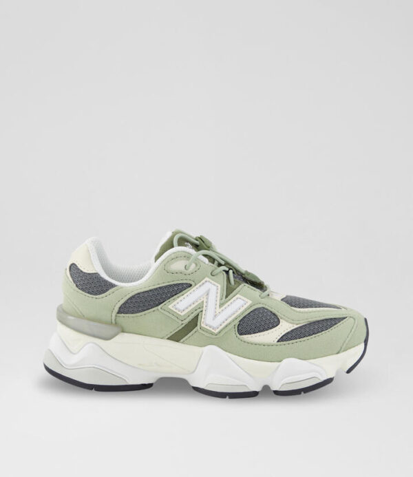 9060 Junior Garter Snake Green Fabric Sneakers