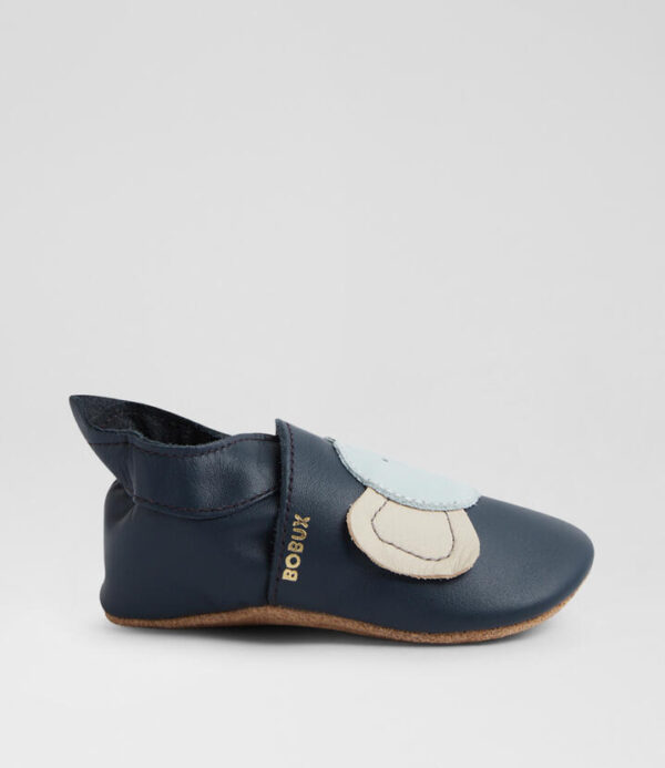Ss Elephant Infant Navy Leather Flat Shoes