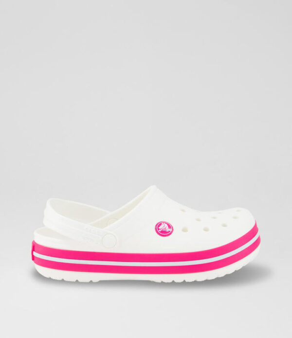 Crocband Junior White Pink Croslite Sandals