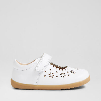 Su Tilly White Leather Flat Shoes