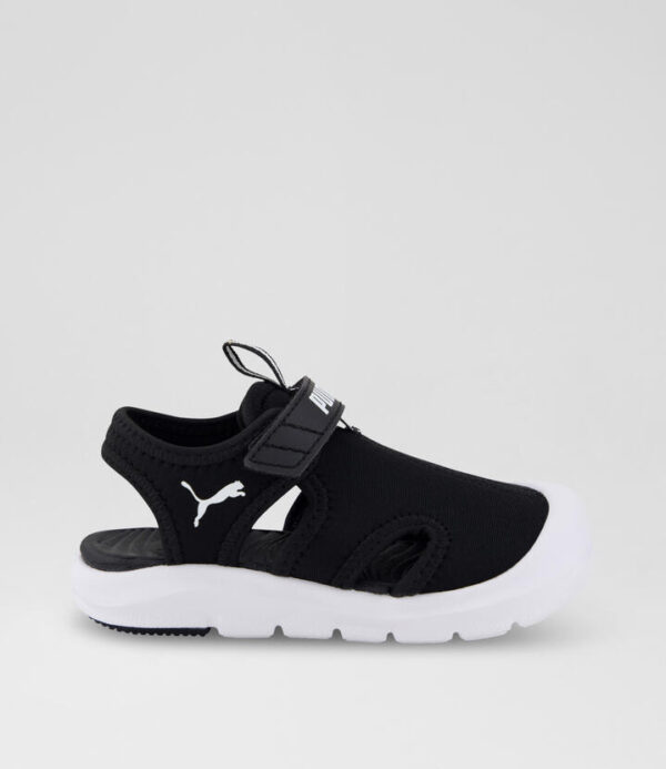 Fun Racer Toddler Black Fabric Sandals